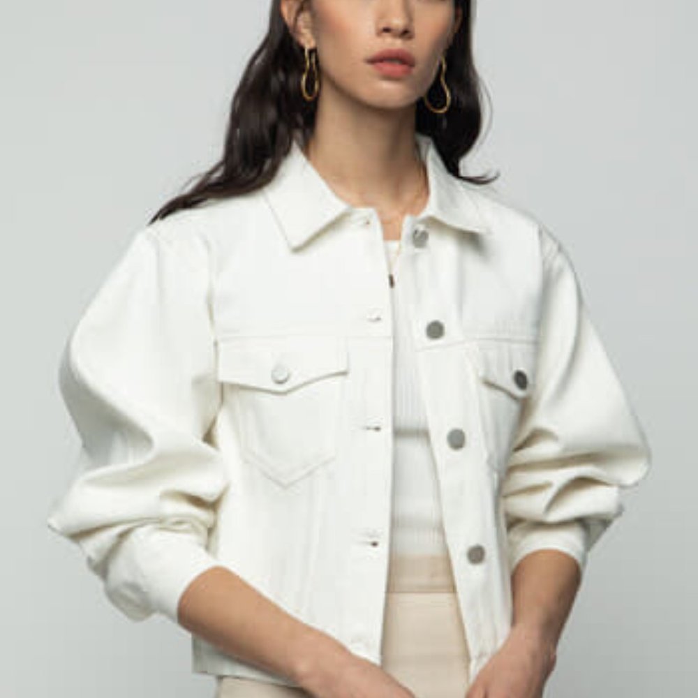 Oak & Fort White Denim Jacket (NWT)